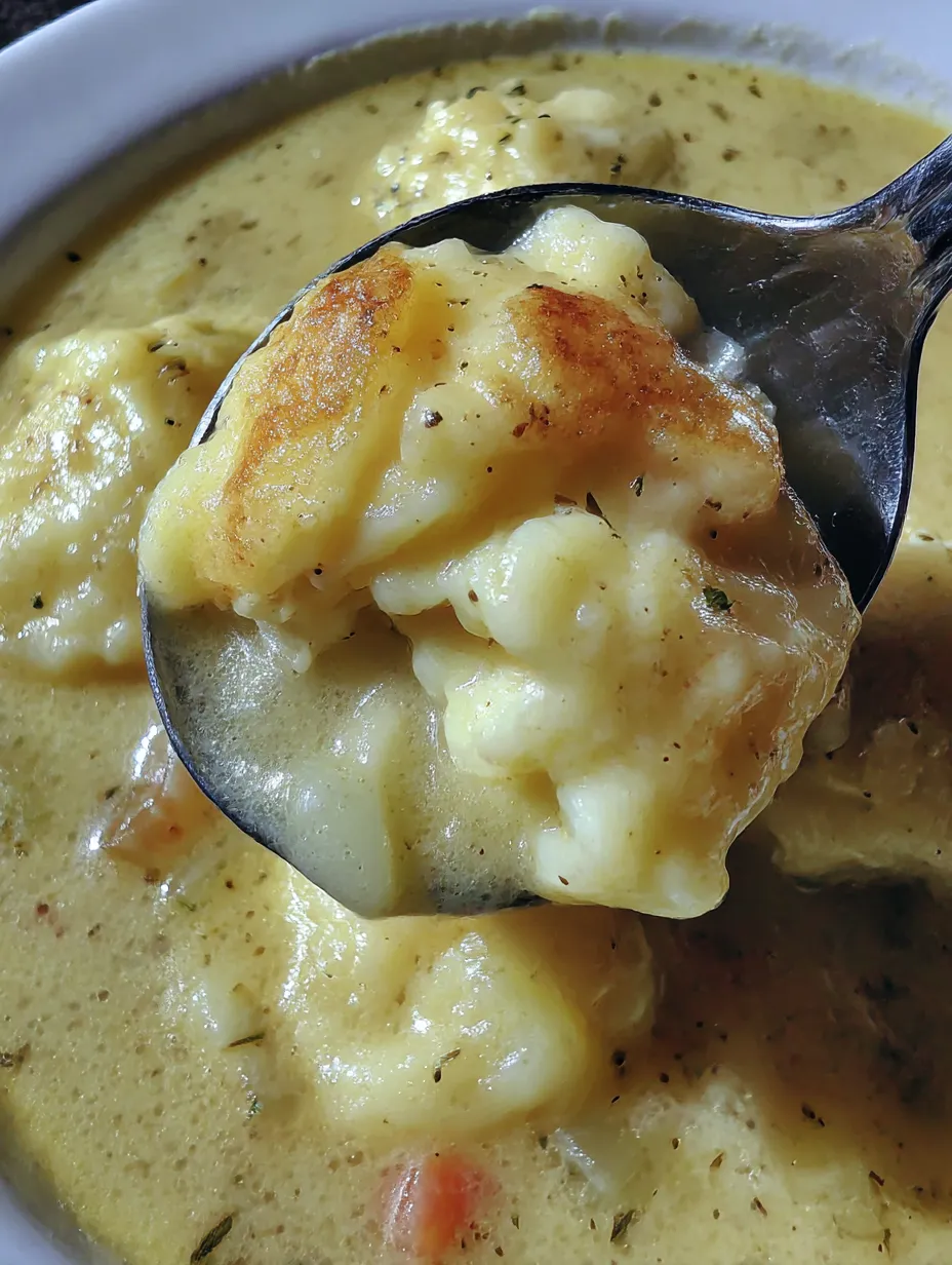 Una cazuela de sopa con un tenedor en ella.