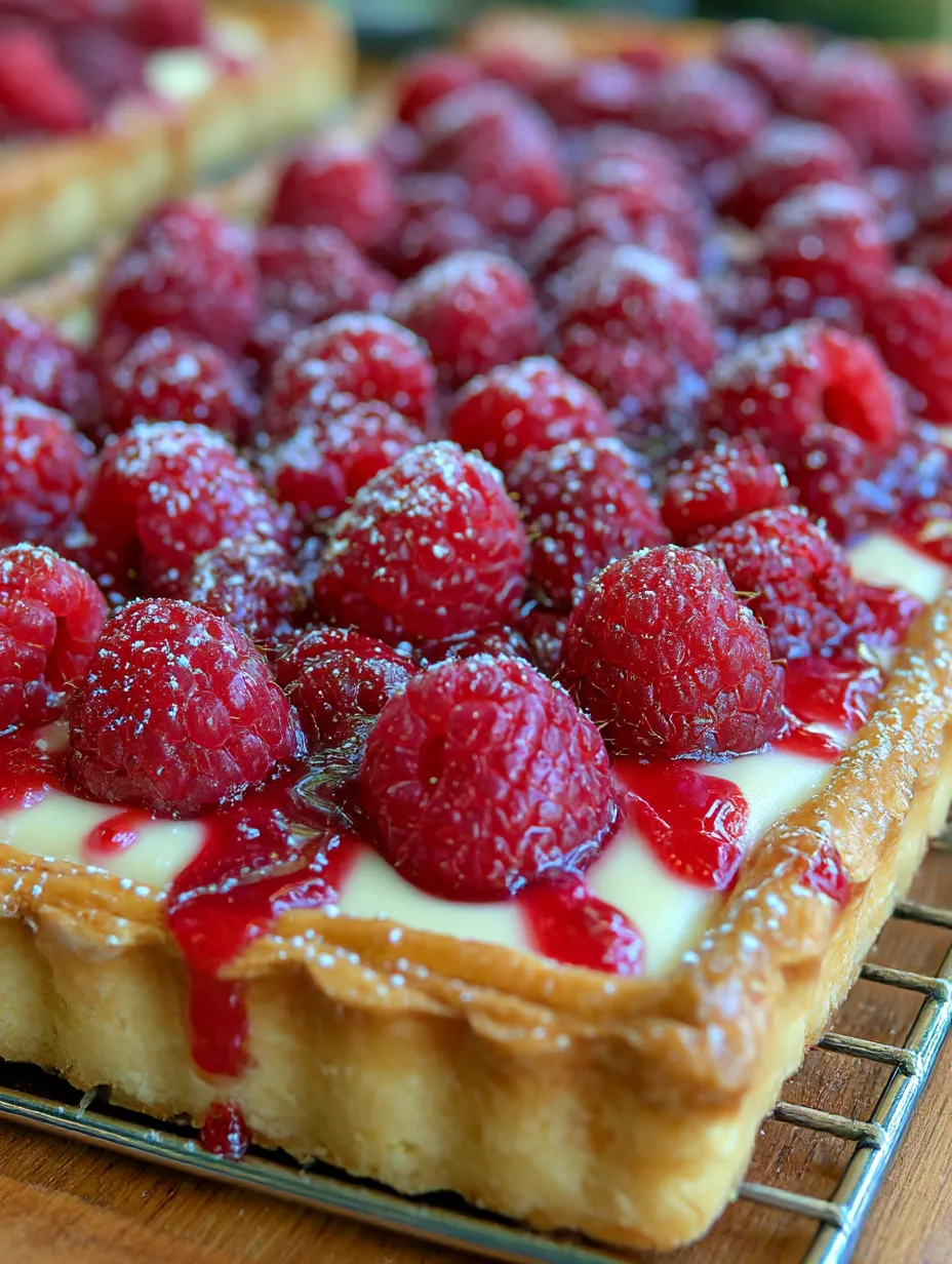 Un tart de queso con raspberry y limón.