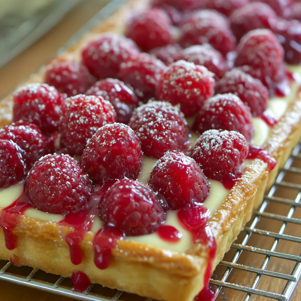 Un tart de queso con frutas rojas y limón.